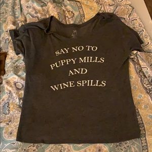 Grey and white tshirt